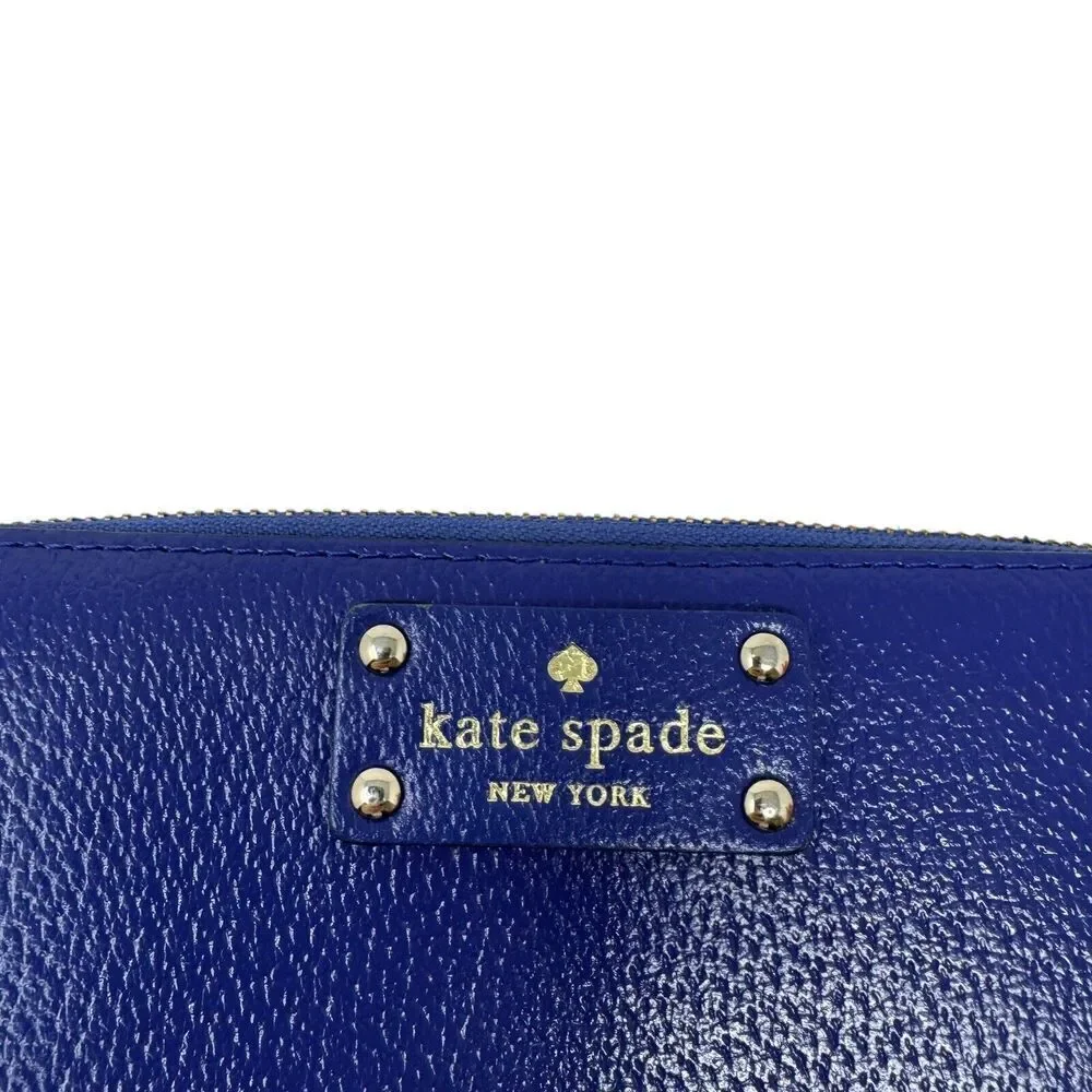 Kate Spade Neda WLRU1153 Continental Wallet Holiday Blue Leather Zip Womens